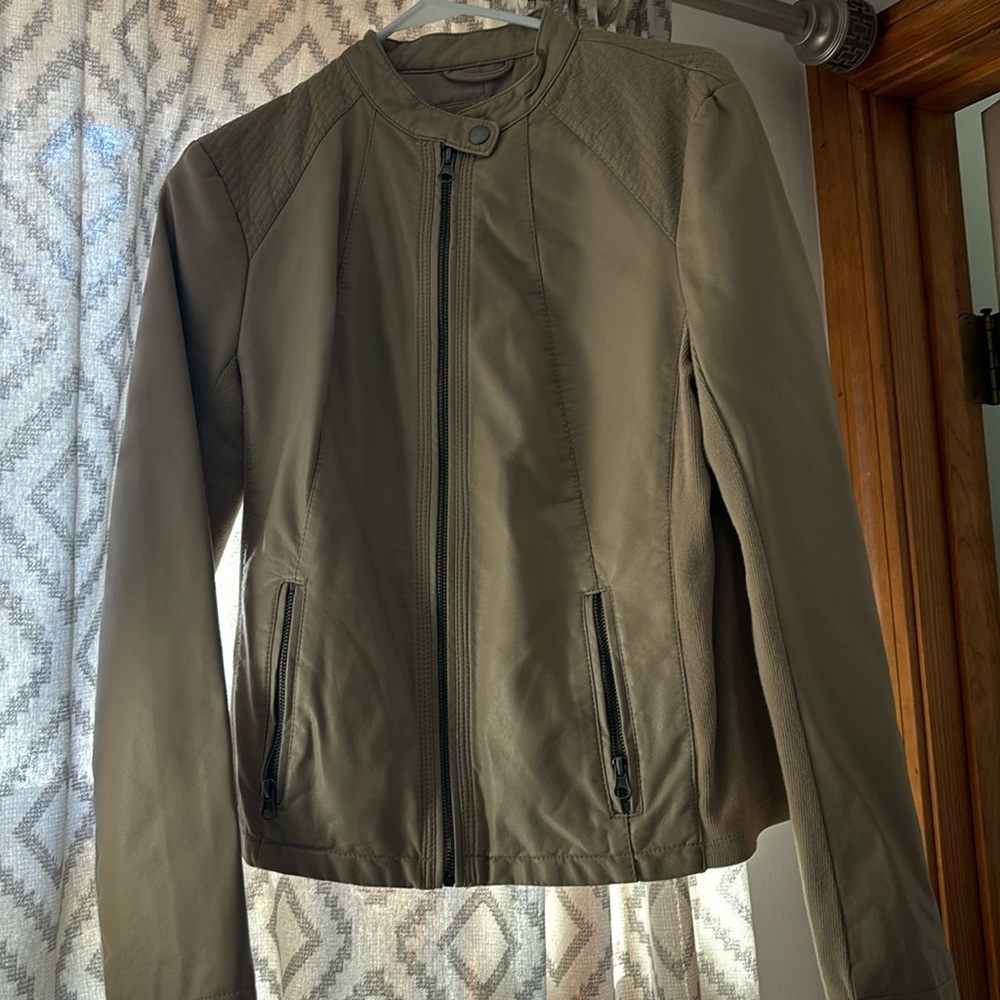 GH Bass beige faux leather style jacket